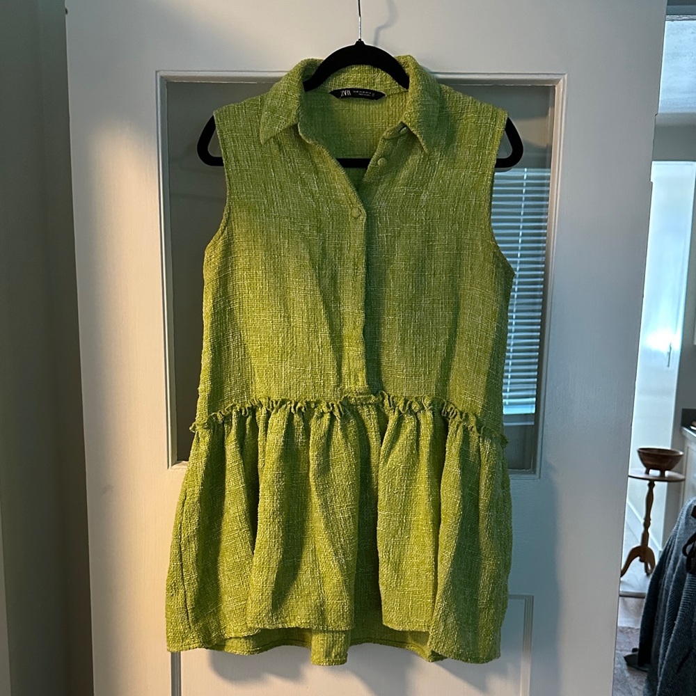 Zara Lime Green Sleeveless Dress